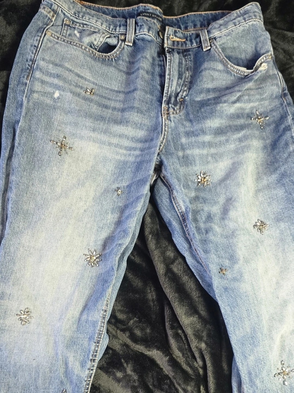 Lucky Brand Embellished Light Blue Women's Jeans - Picture 2 of 6